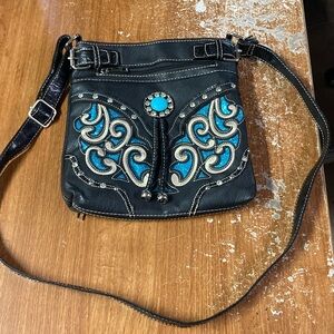 Stylish Black and Blue Women's Bag